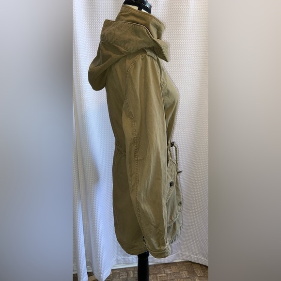 Women’s‎ Garage 100% cotton kaki hooded with pockets utility Jacket Sz small - Picture 13 of 16